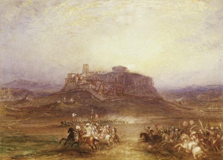 Η μάχη της Ακροπόλεως, έργο του Joseph Mallord William Turner, 1830. IΔΙΩΤΙΚΗ ΣΥΛΛΟΓΗ, Η.Π.Α.